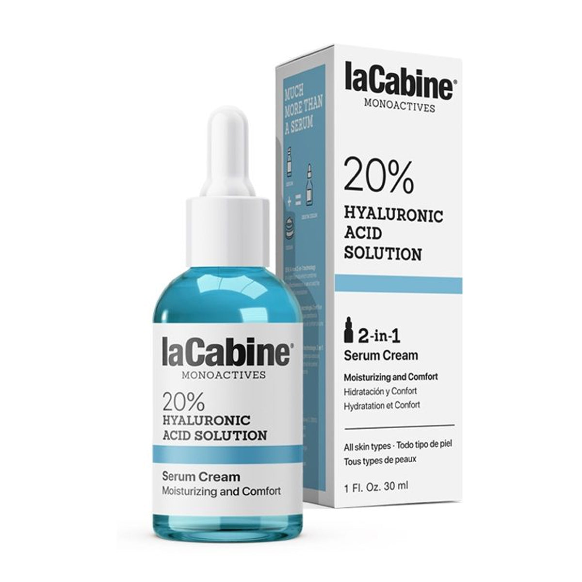 Lacabine 20% Hyaluronic Acid Solution 2 in 1 Serum Cream 30ml
